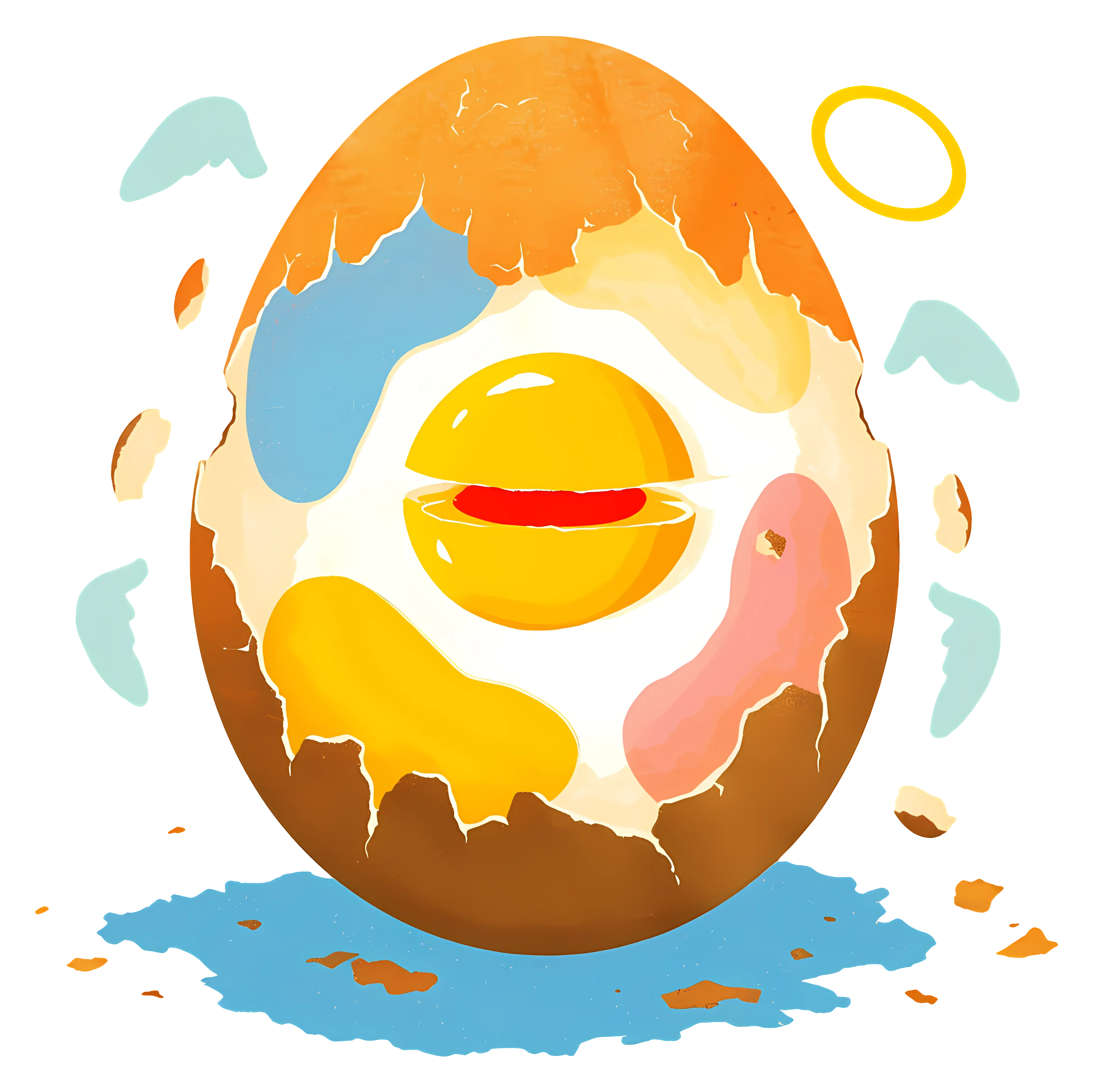 Cracked Egg with Halo Illustration