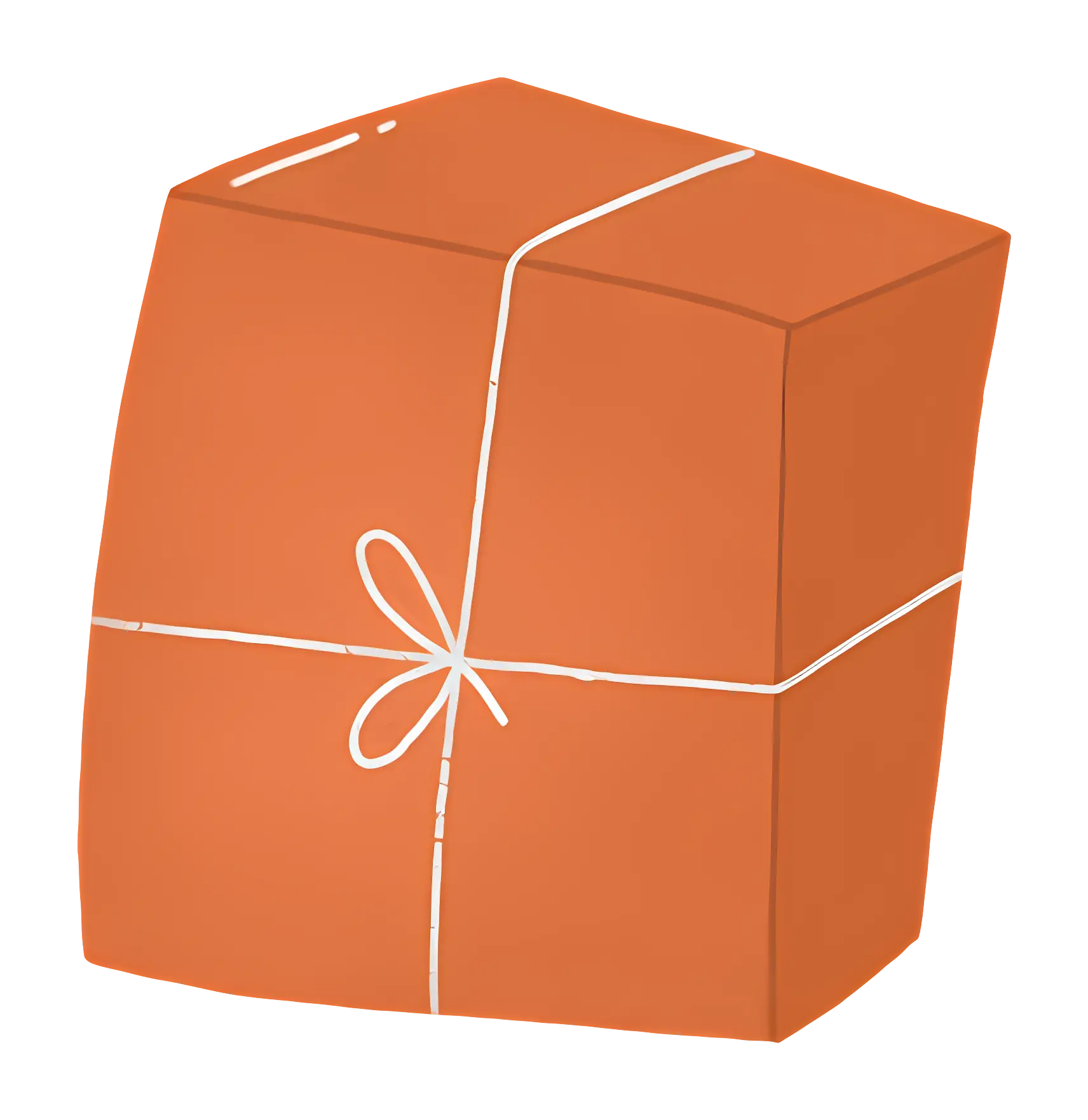Orange Gift Box with White Ribbon