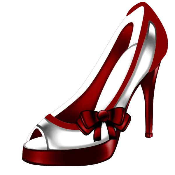 Red High Heel Shoe with Bow Decoration