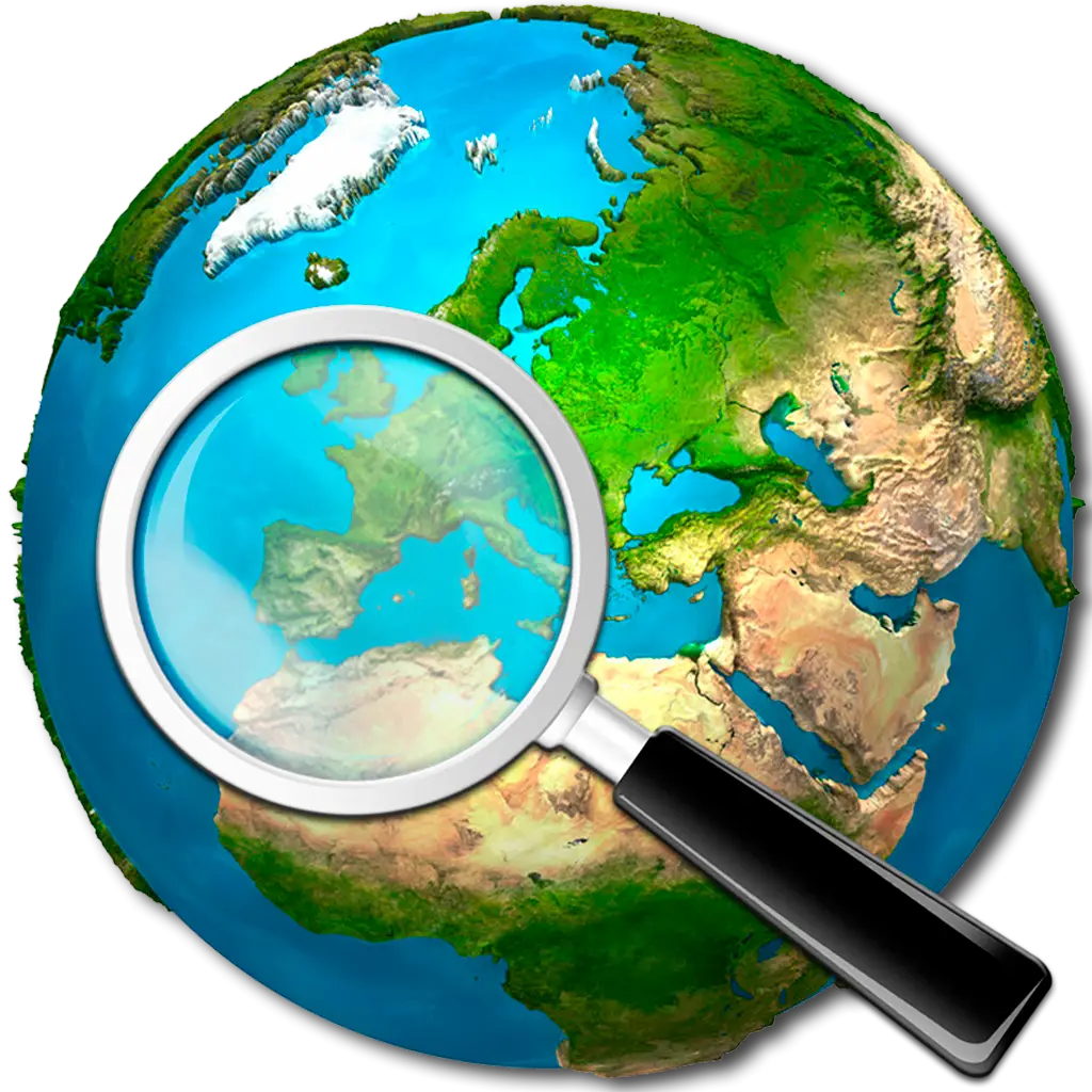 Earth with Magnifying Glass