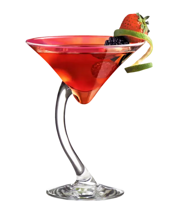 Elegant Martini Cocktail with Fruit Garnish