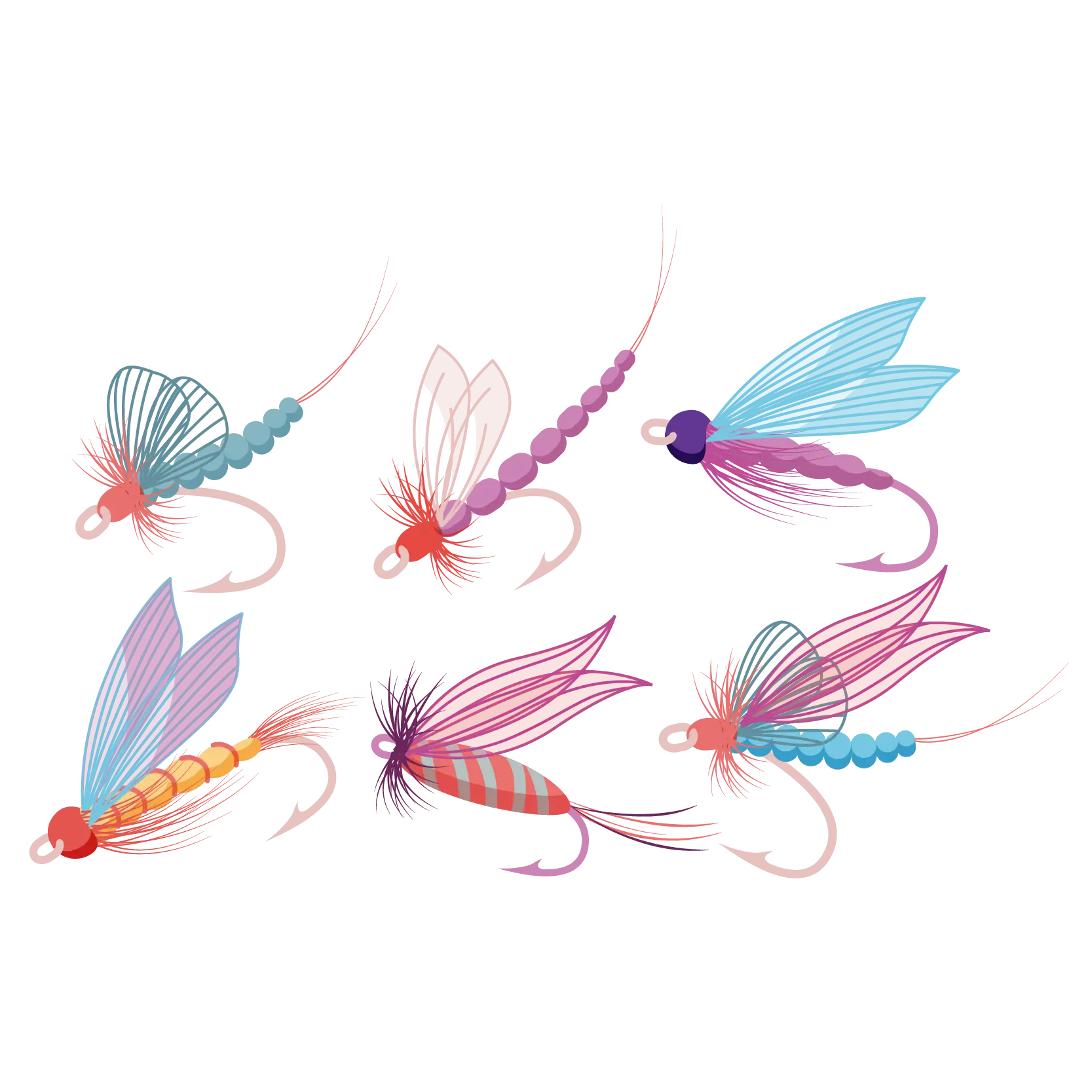 Colorful Set of Fishing Lures