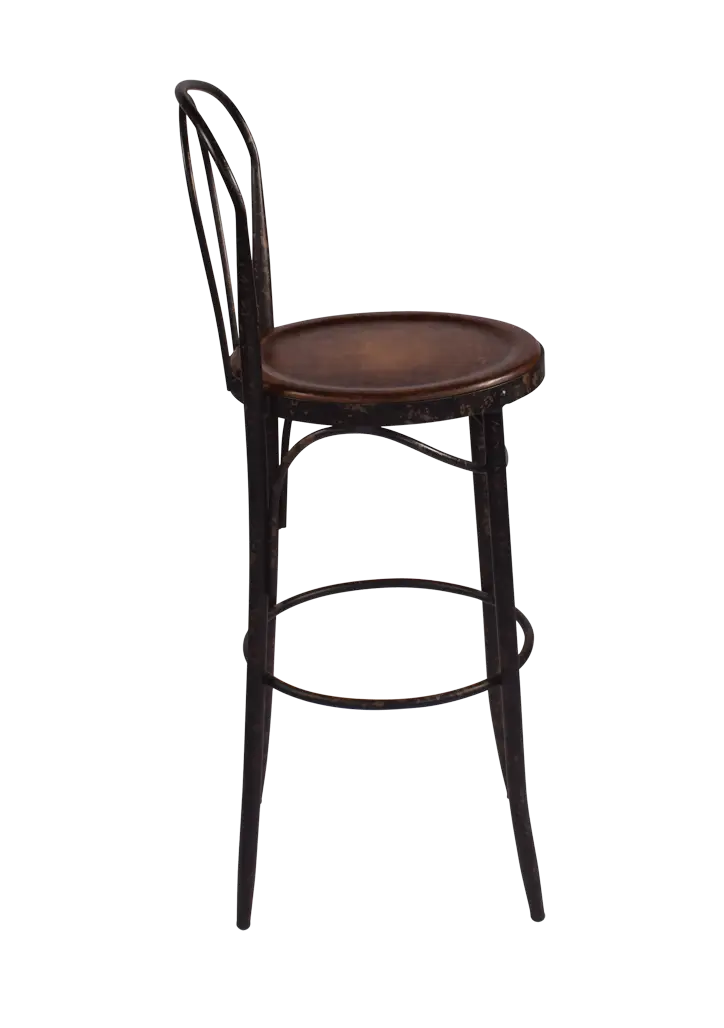 Brown Wooden Bar Stool