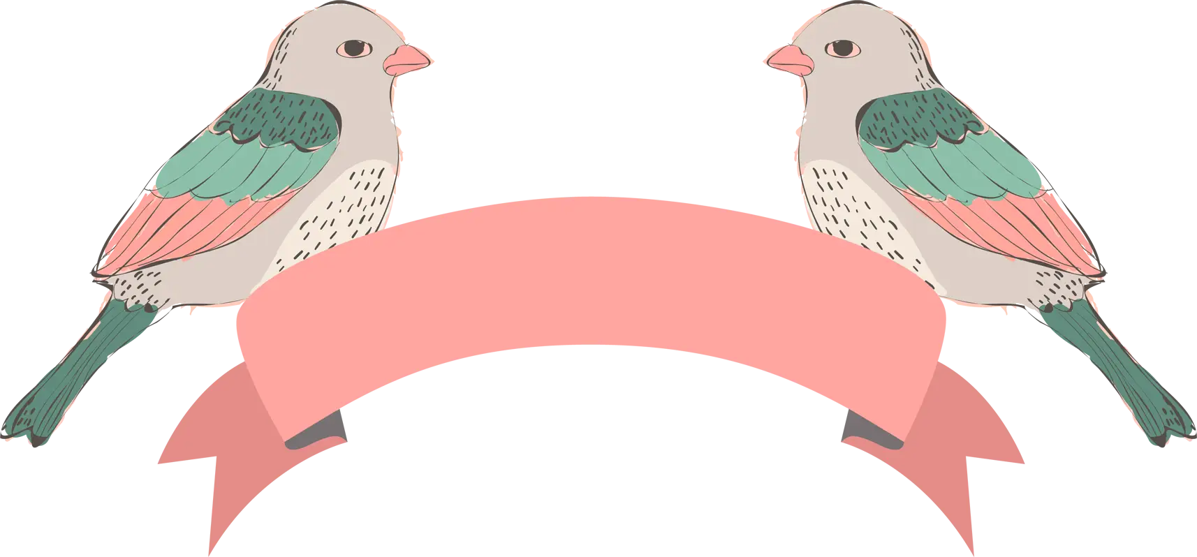 Birds with Pink Banner