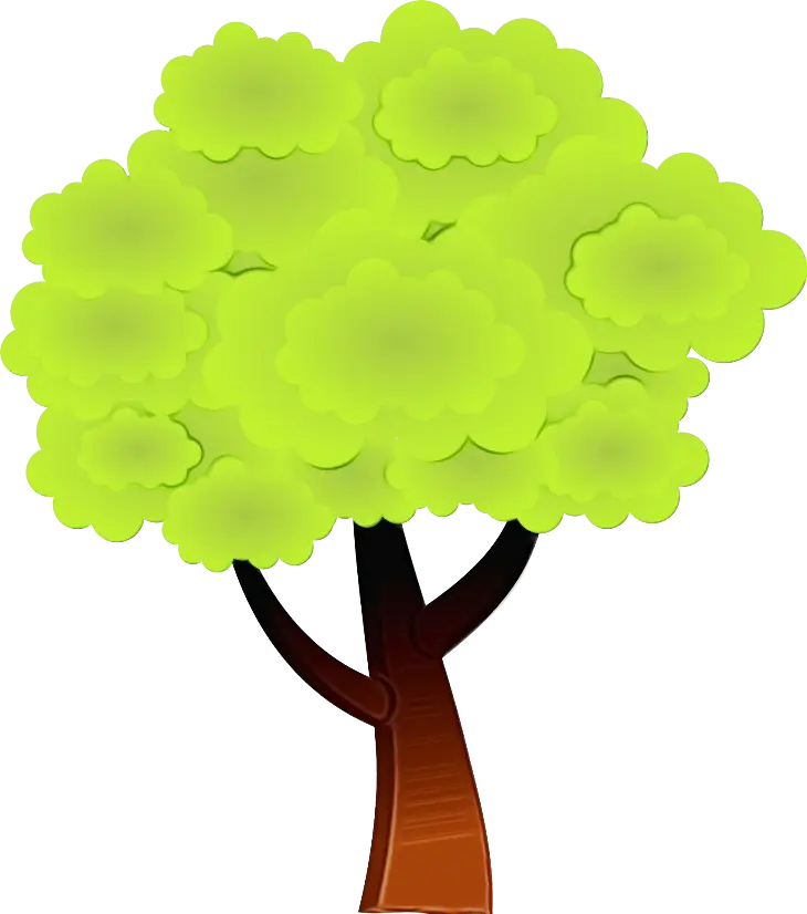 Cartoon Style Green Tree Illustration