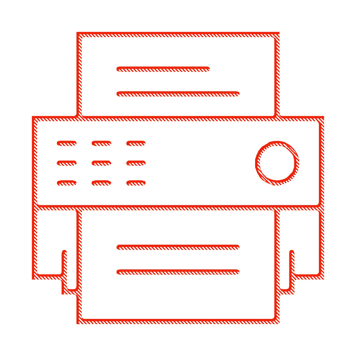 Red Printer Outline Icon