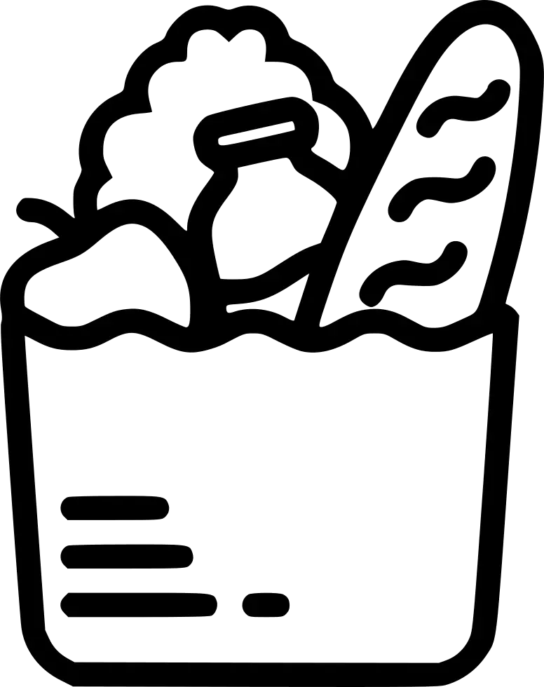 Groceries Bag Outline Illustration