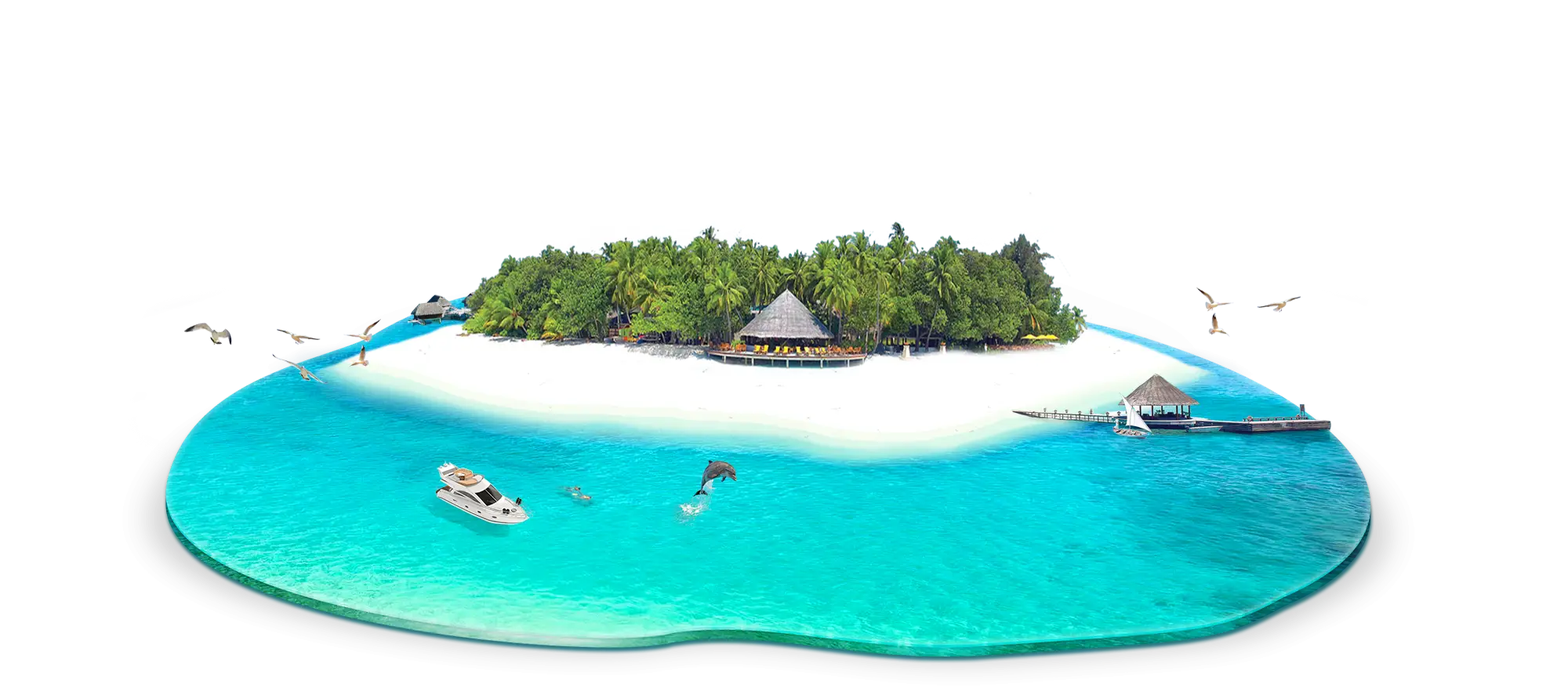 Tropical Island with Beach