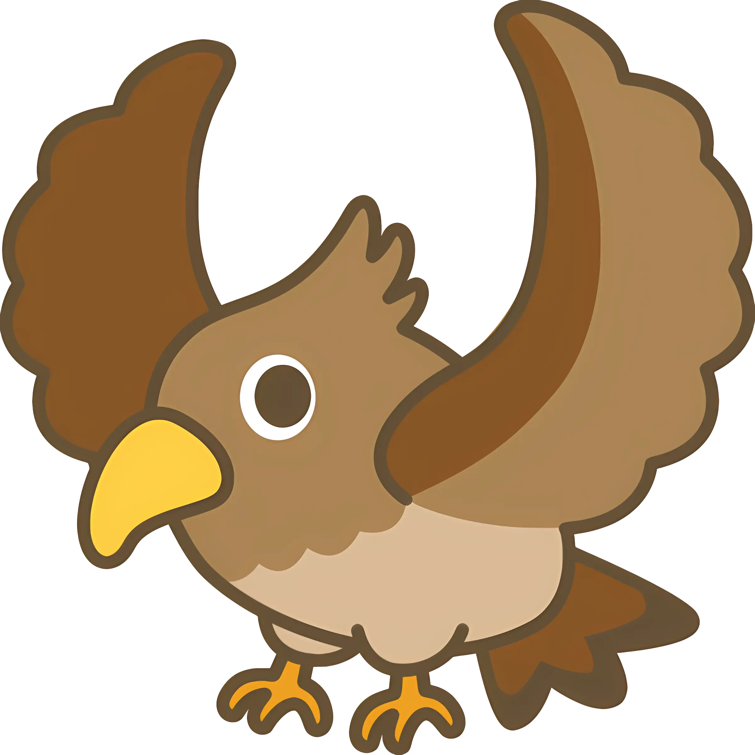 Cute Brown Cartoon Bird Illustration