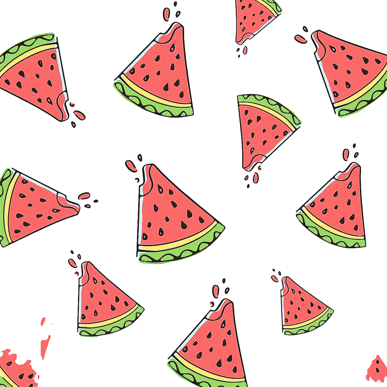 Fun Watermelon Slice Pattern Illustration