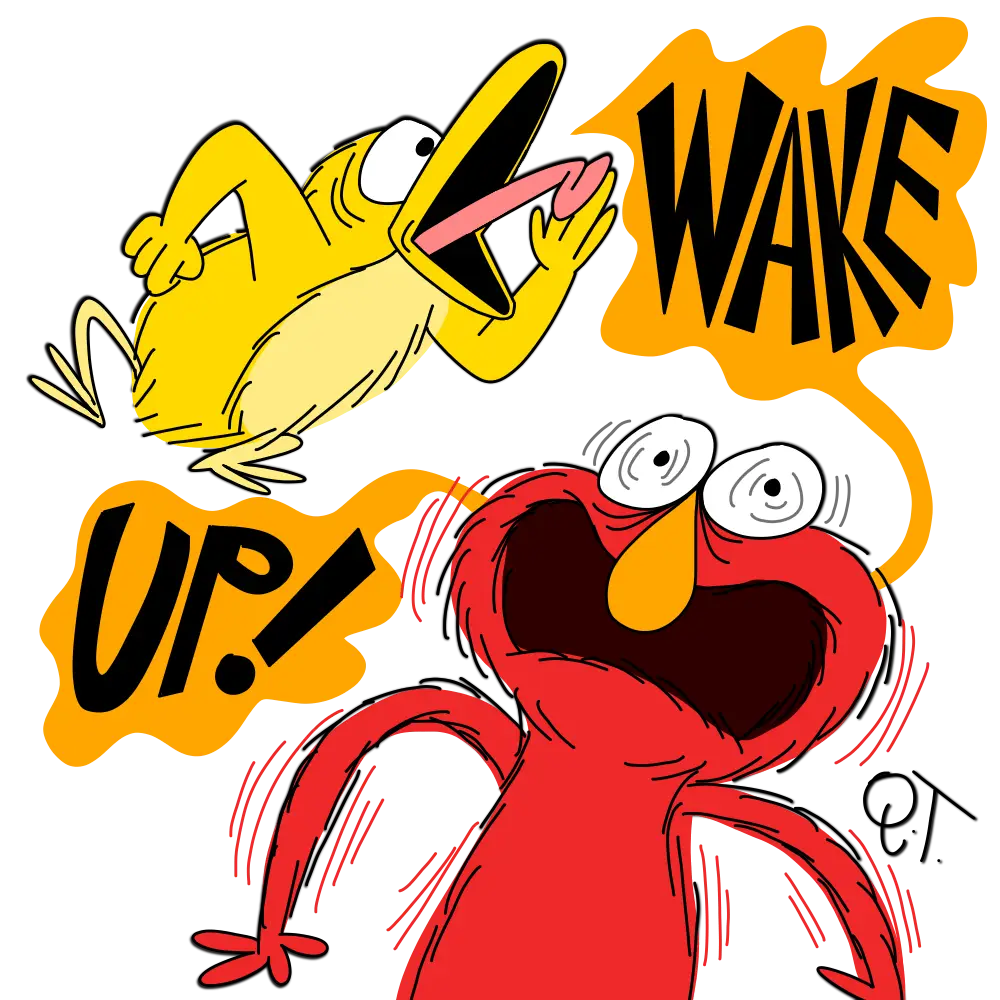 Funny Cartoon Characters Waking Up