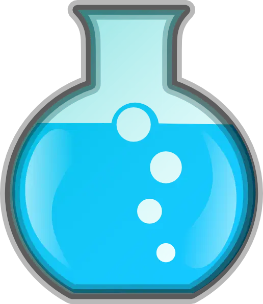Chemical Flask with Bubbles Illustration