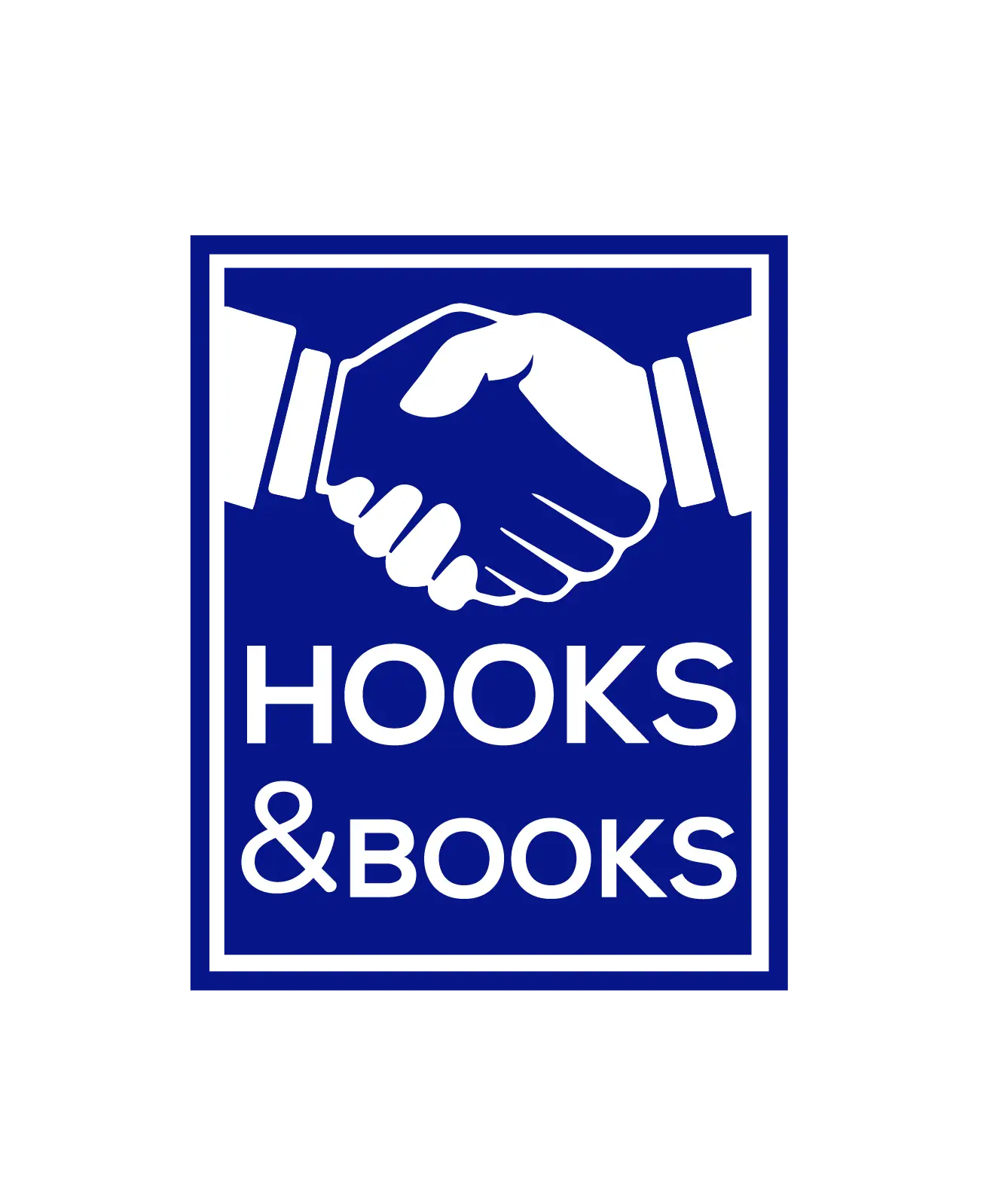 Hooks &amp; Books Logo with Handshake