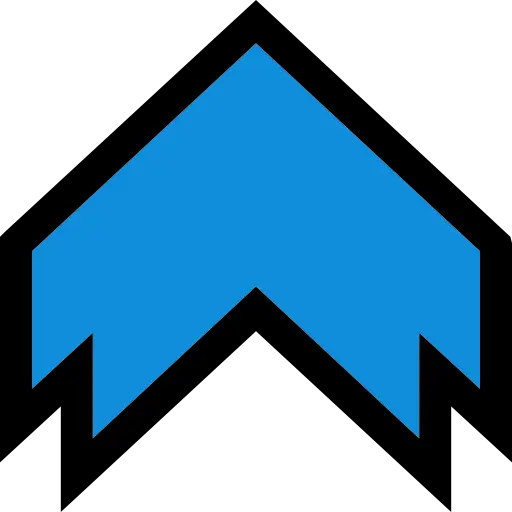 Blue Upward Arrow Graphic Symbol