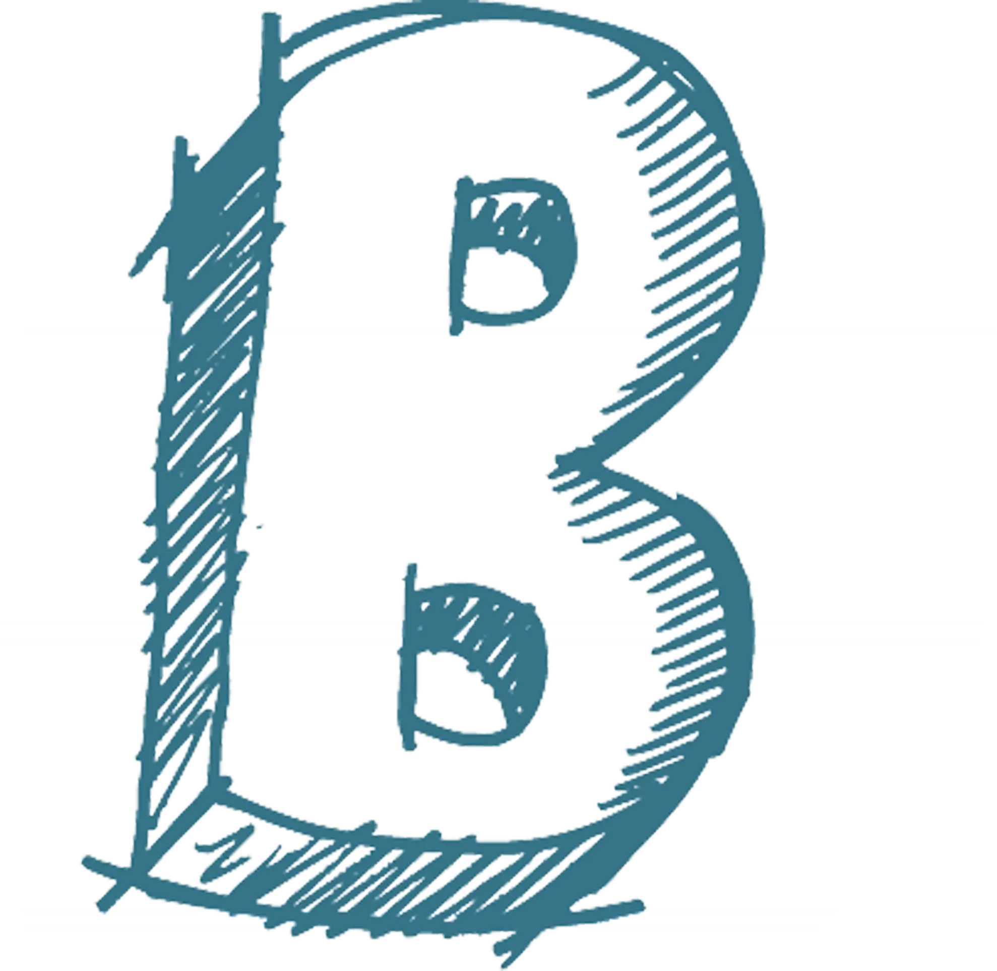 Blue Sketch Letter B