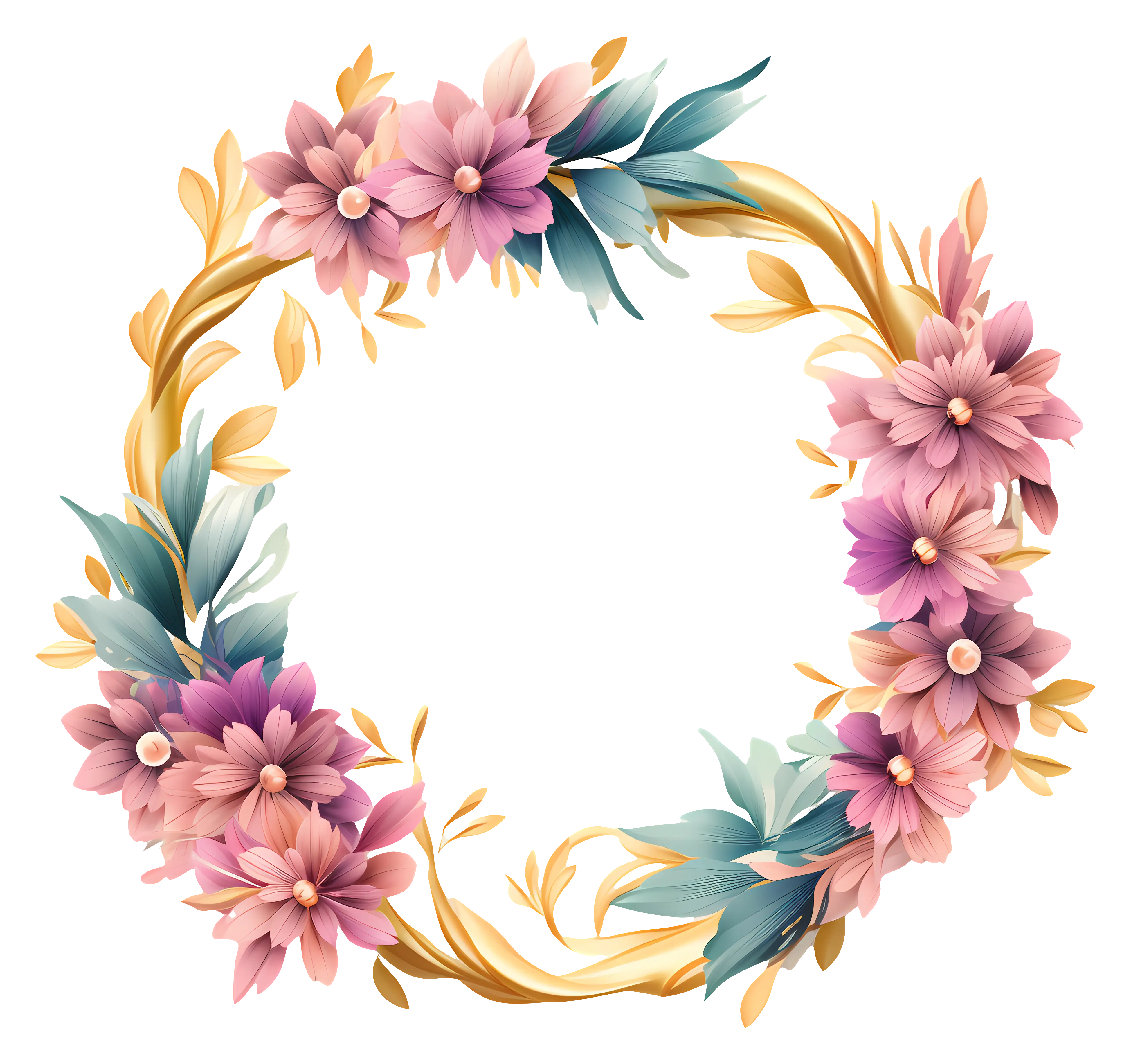 Floral Decorative Wreath Illustration