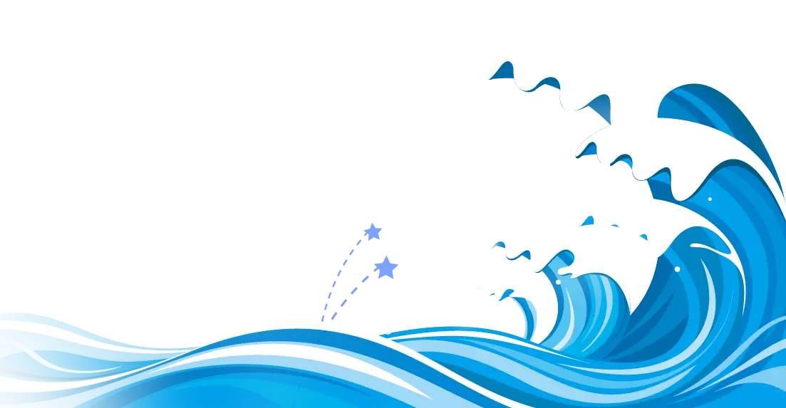 Blue Dynamic Ocean Wave Illustration