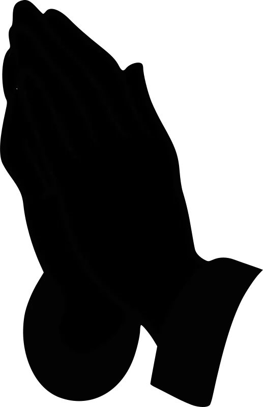 Silhouette of Prayer Hands Symbol