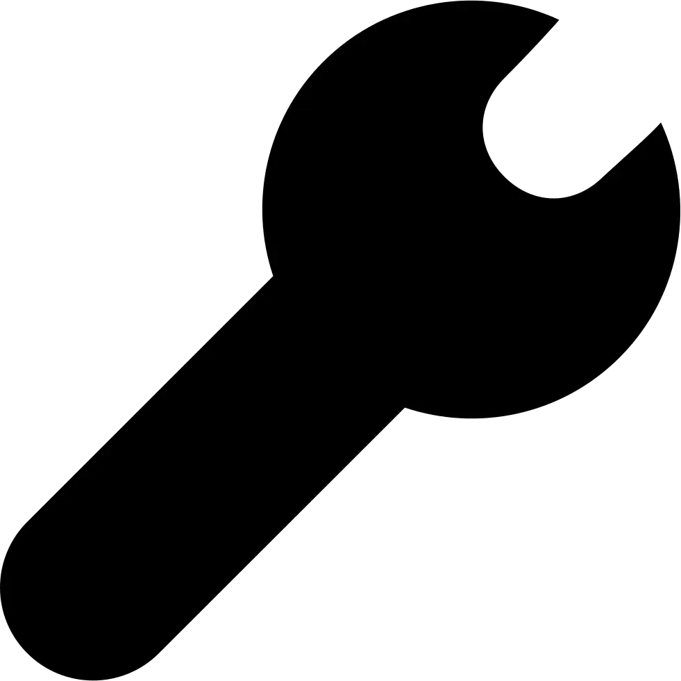Black Wrench Icon for Repair Work