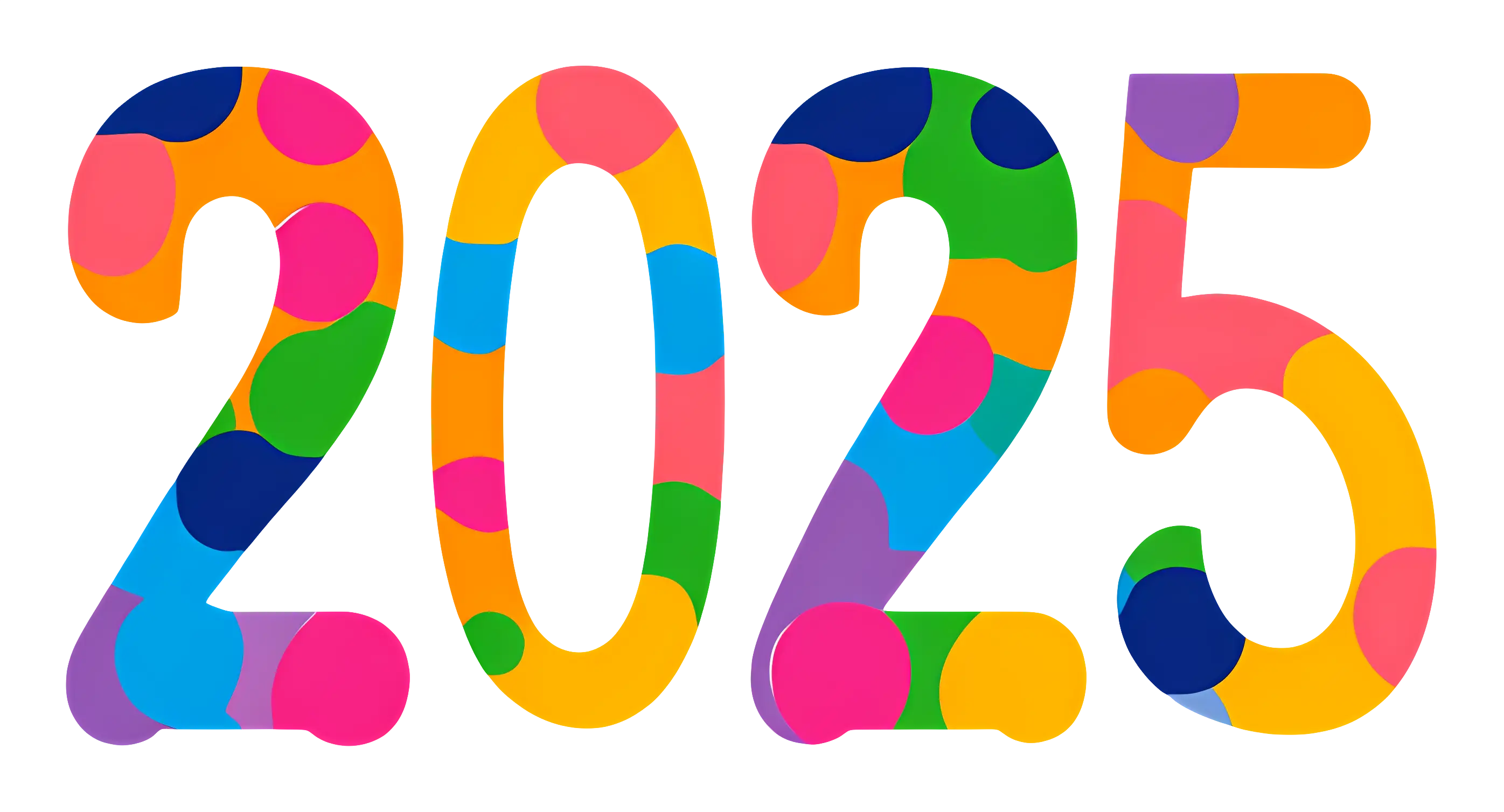 Colorful 2025 Numbers Illustration