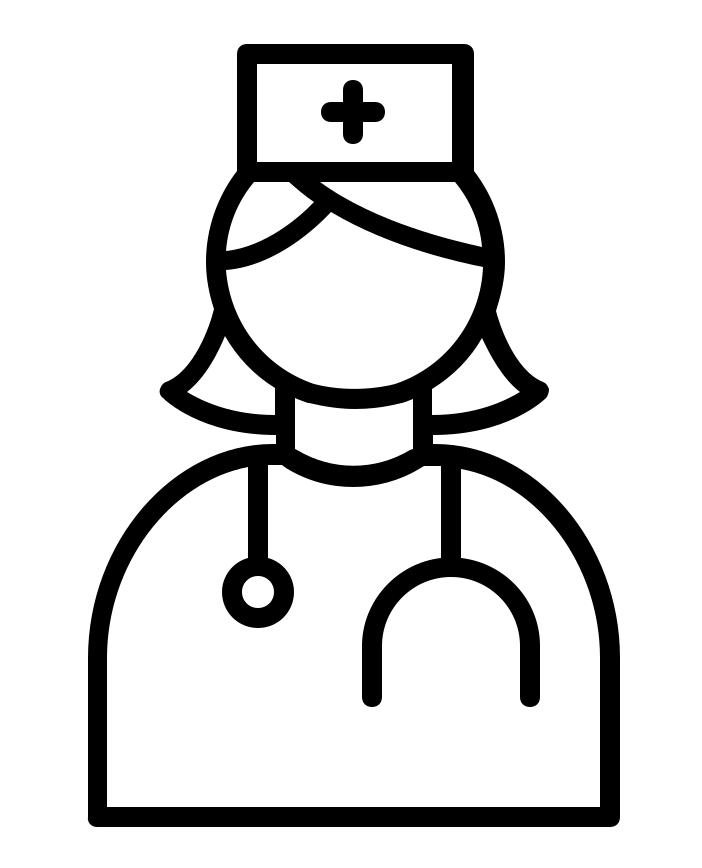 Nurse Icon Illustration with Stethoscope Symbol