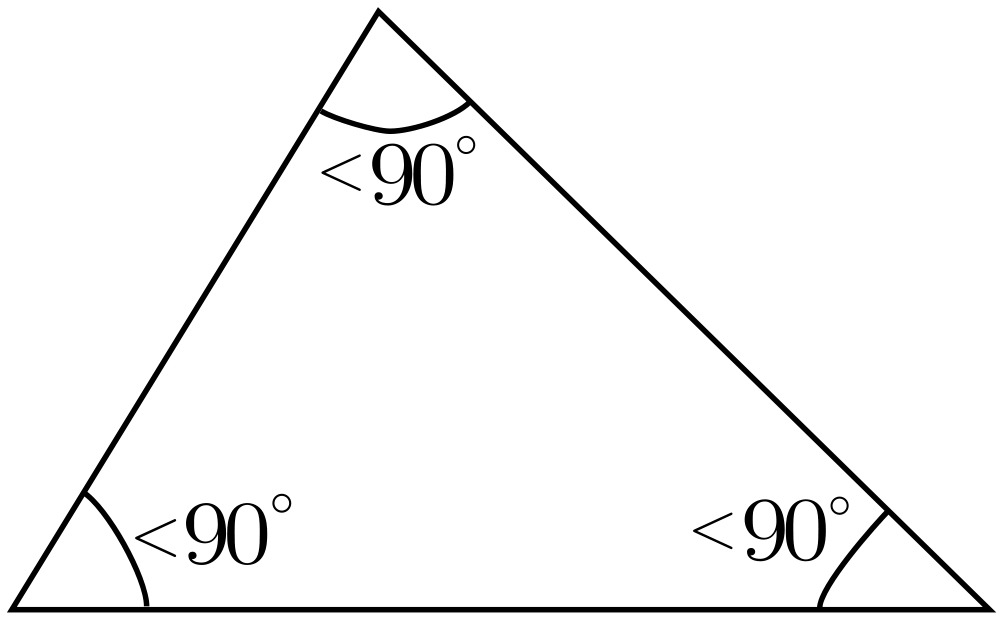 Geometric Triangle with All Angles Under 90Â°