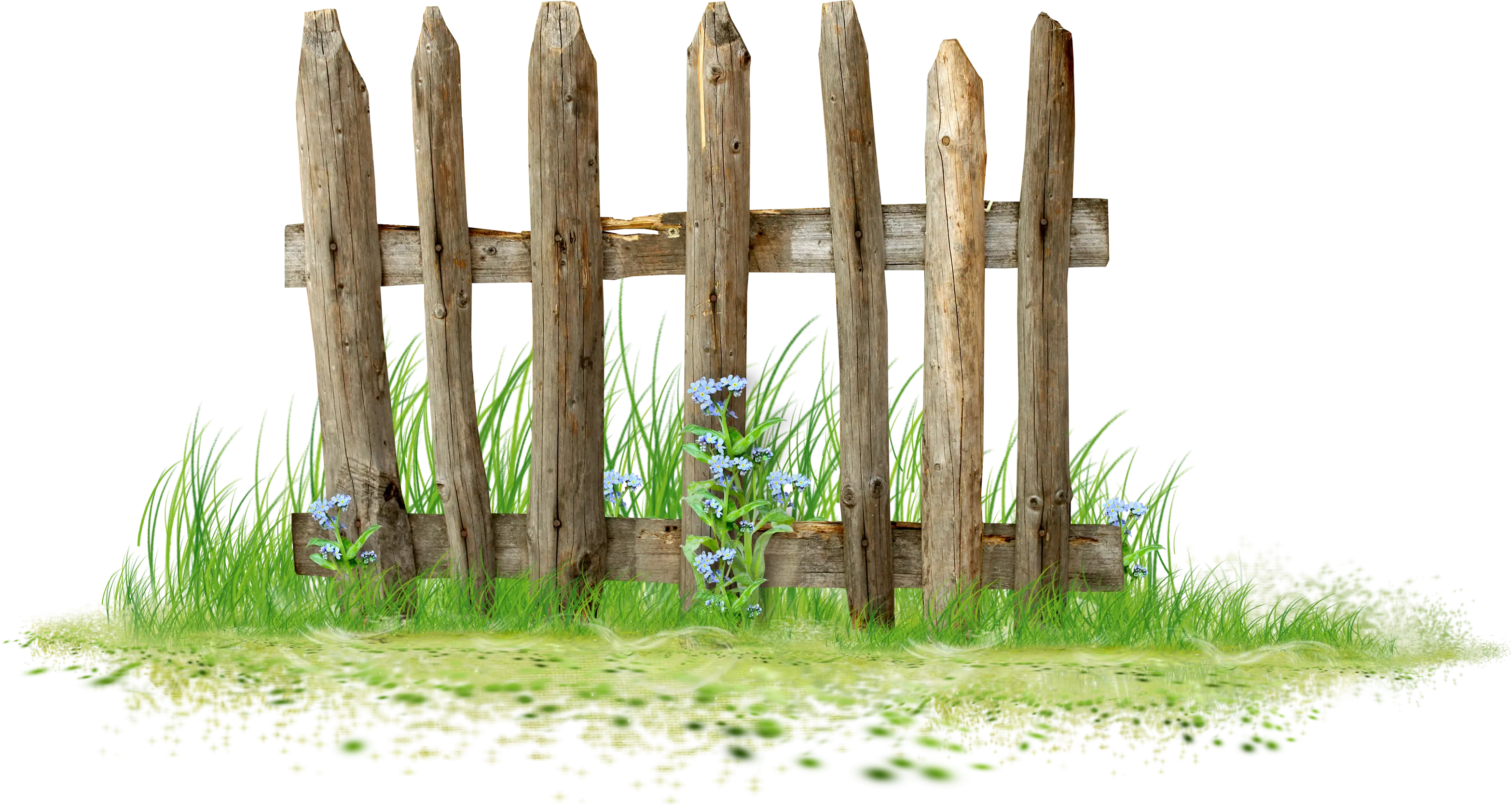Rustic Wooden Fence in Garden