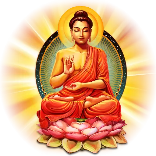 Meditating Buddha Sitting on Sacred Lotus