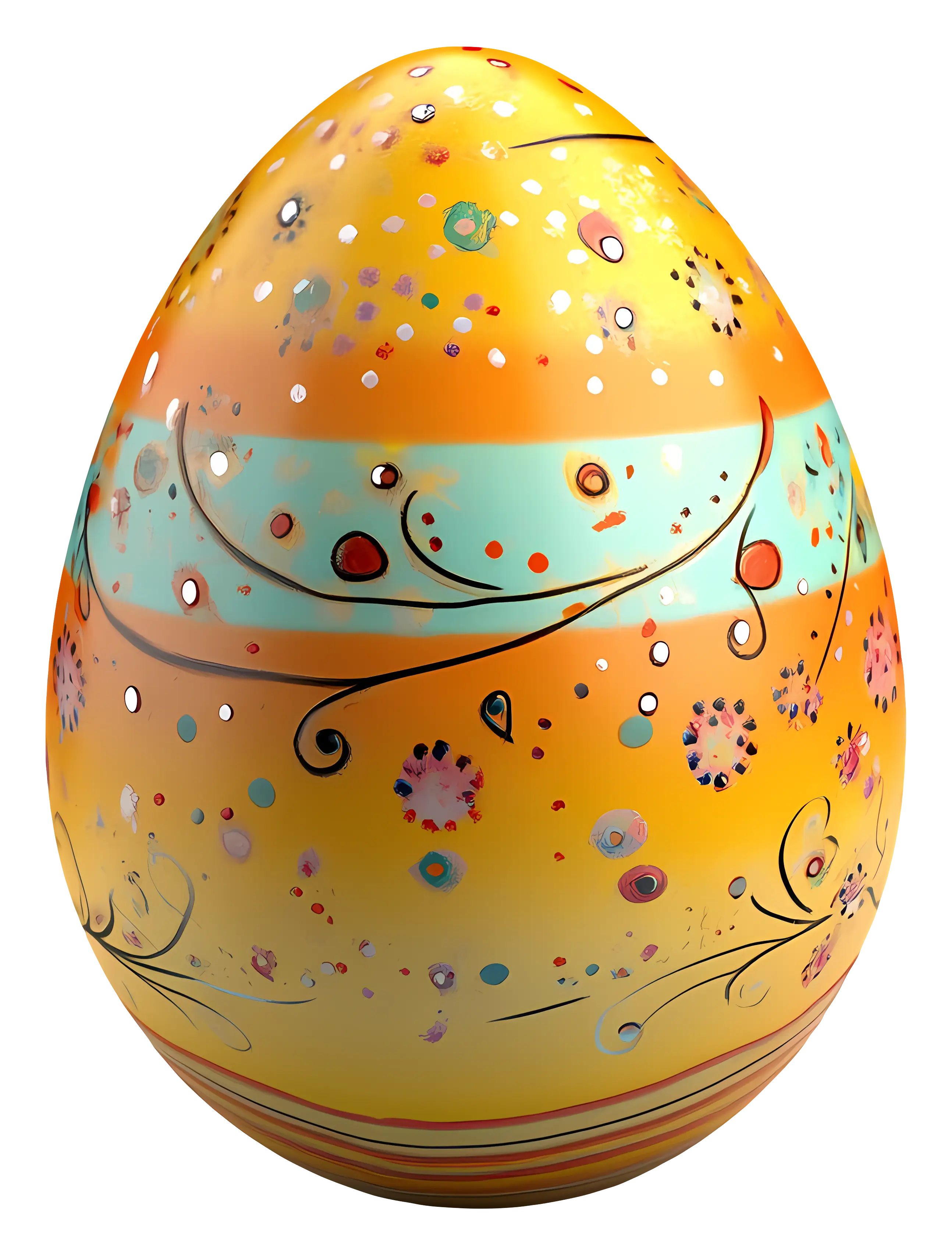 Orange Decorative Egg with Patterns