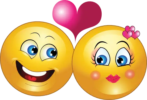 Smiley Faces Expressing Love with a Heart