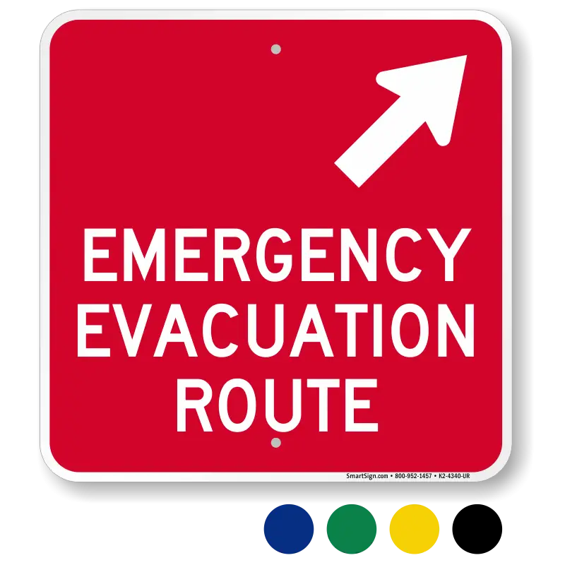 Emergency Evacuation Route Sign