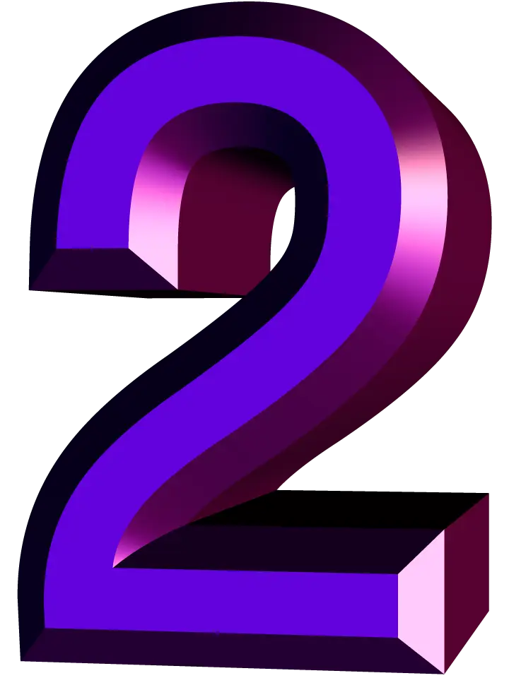 Purple Number 2 Illustration