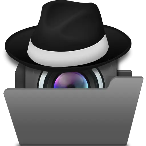 Spy Icon with Hat and Camera
