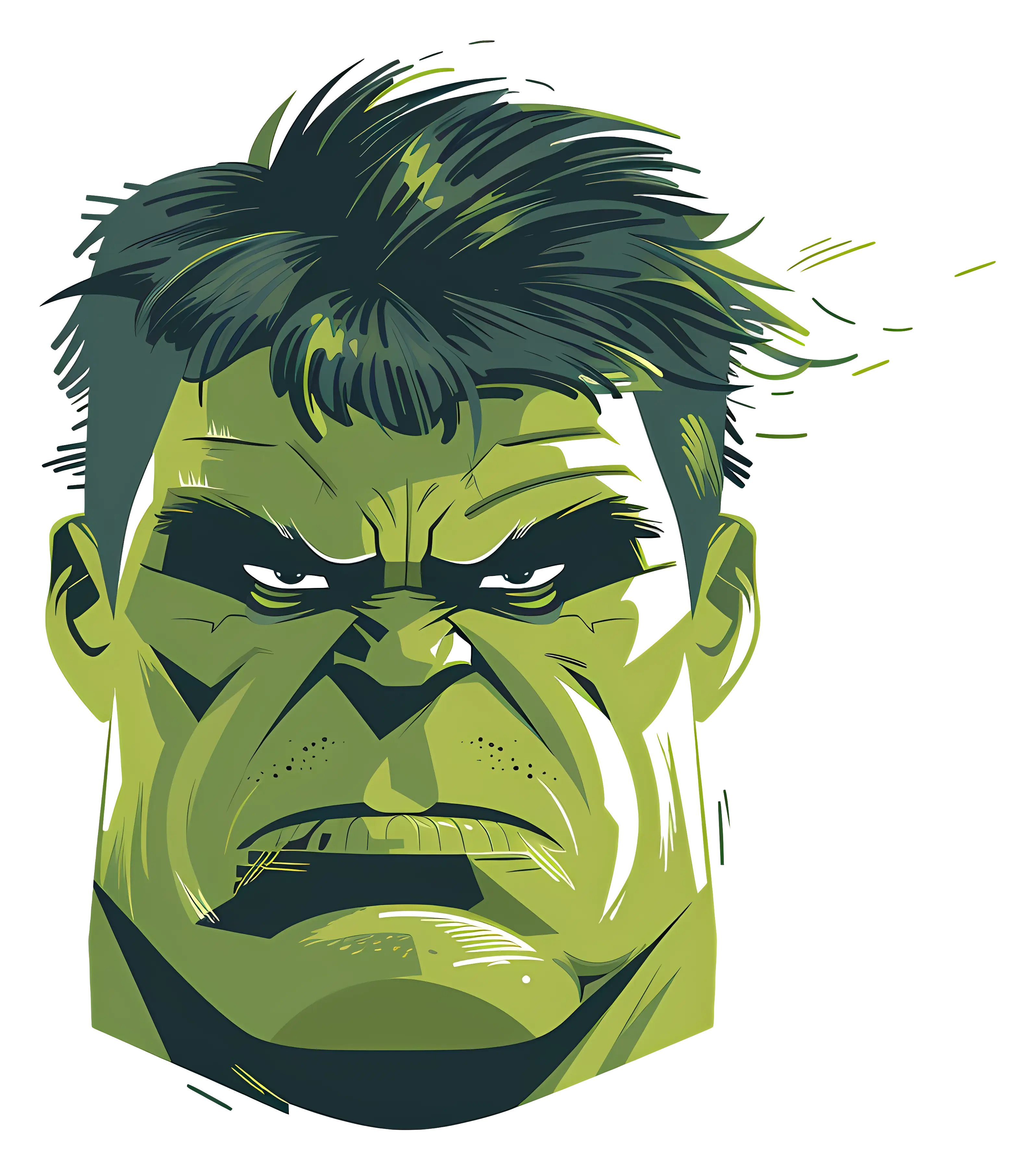 Green Hulk Angry Face