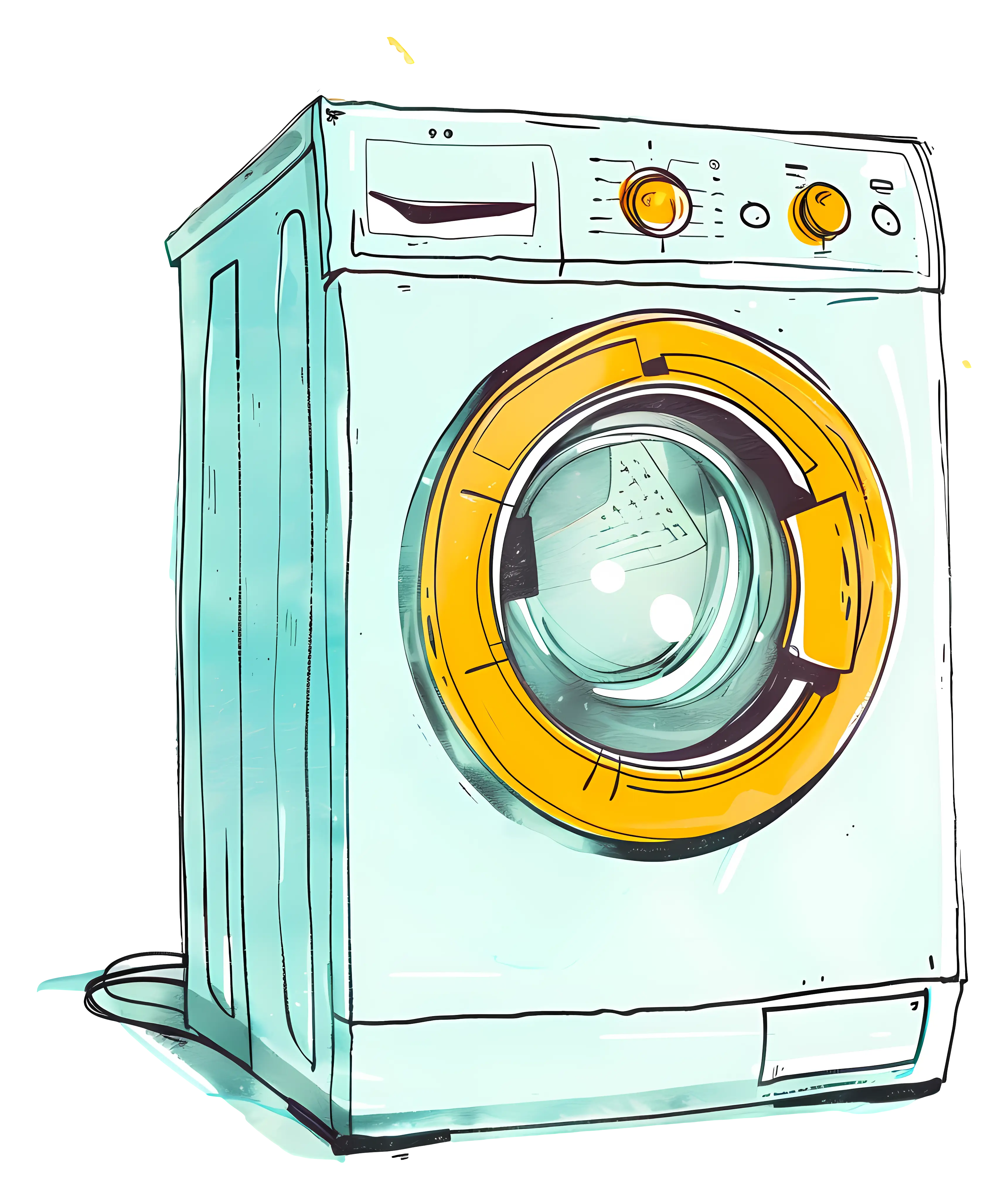 Illustration of a Modern Washing Machine