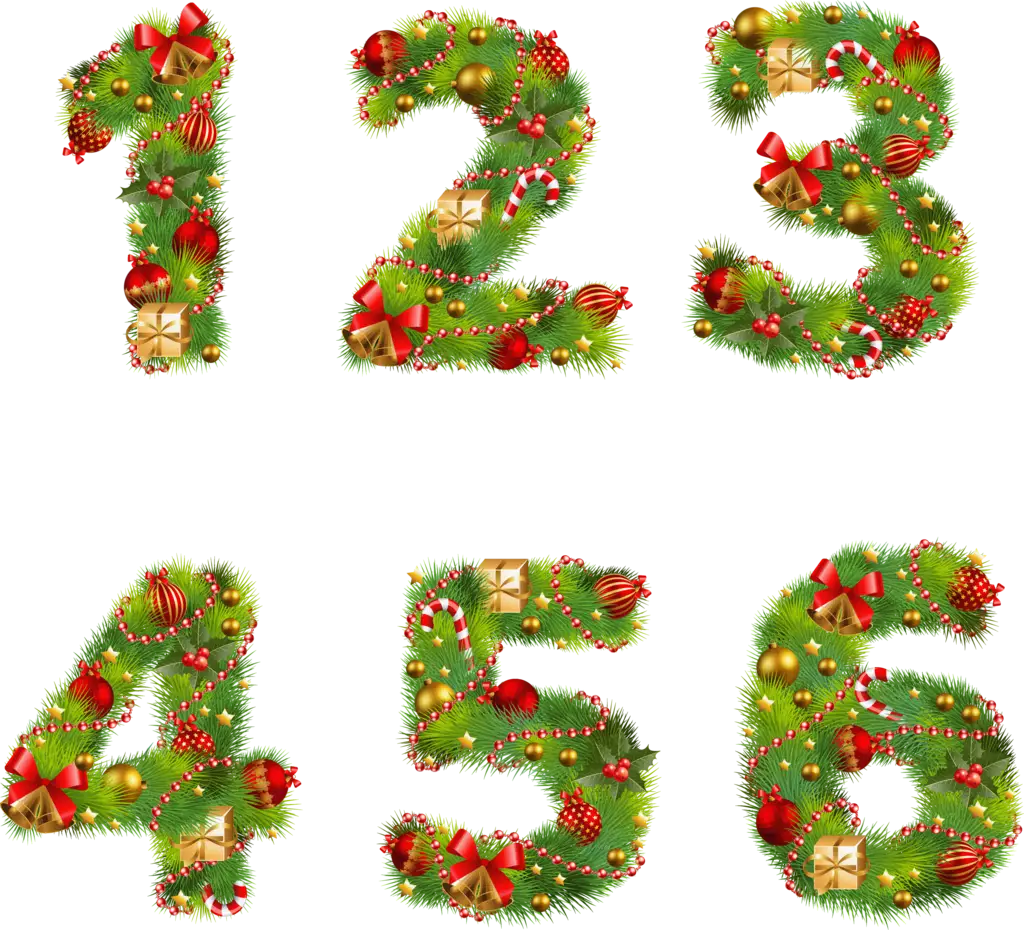 Christmas Themed Numbers with Ornaments
