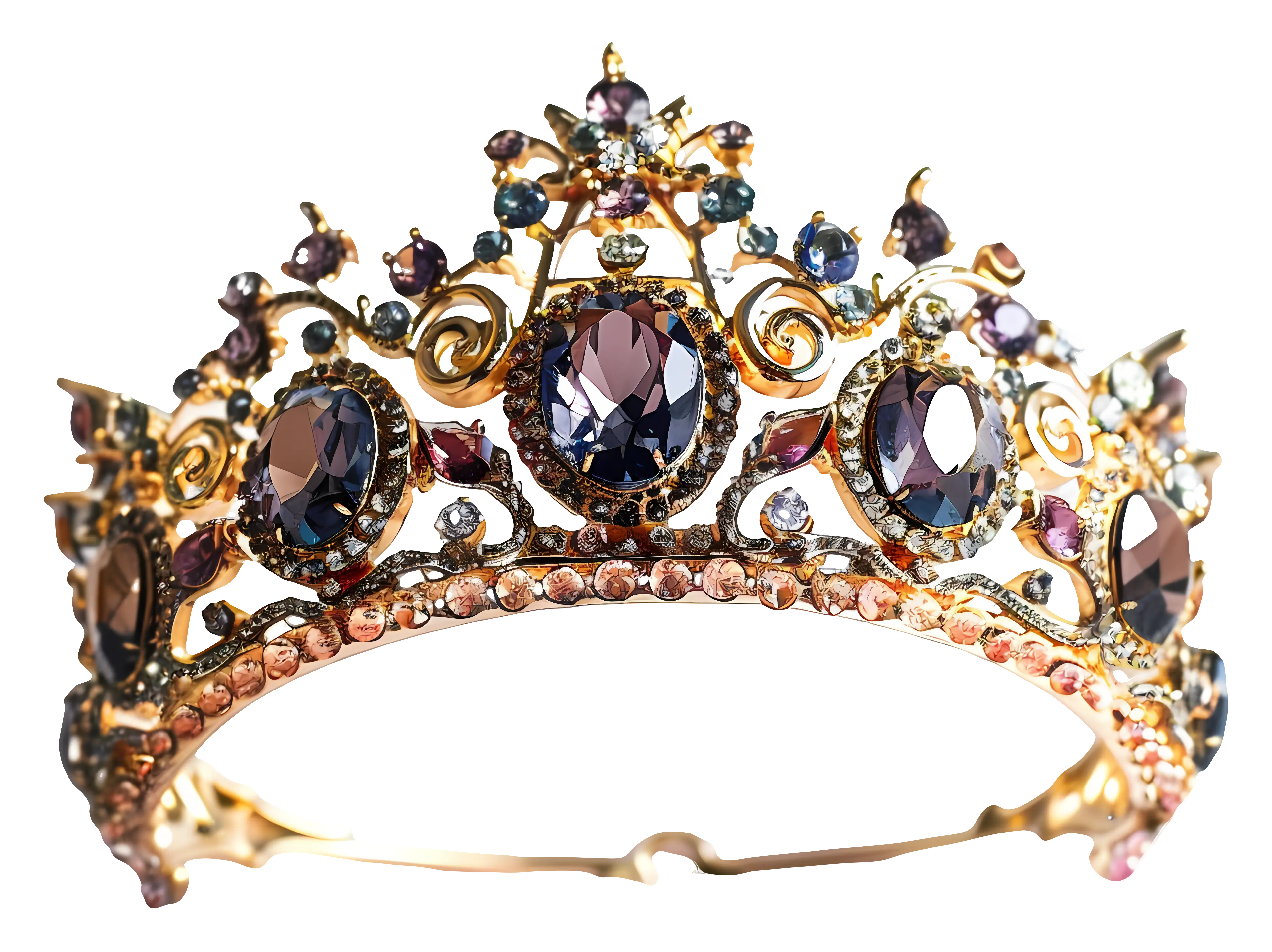 Golden Royal Crown with Gemstones