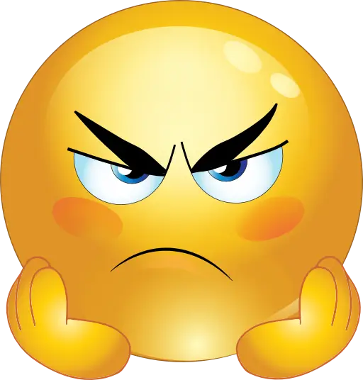 Angry Emoji Face with Grumpy Expression