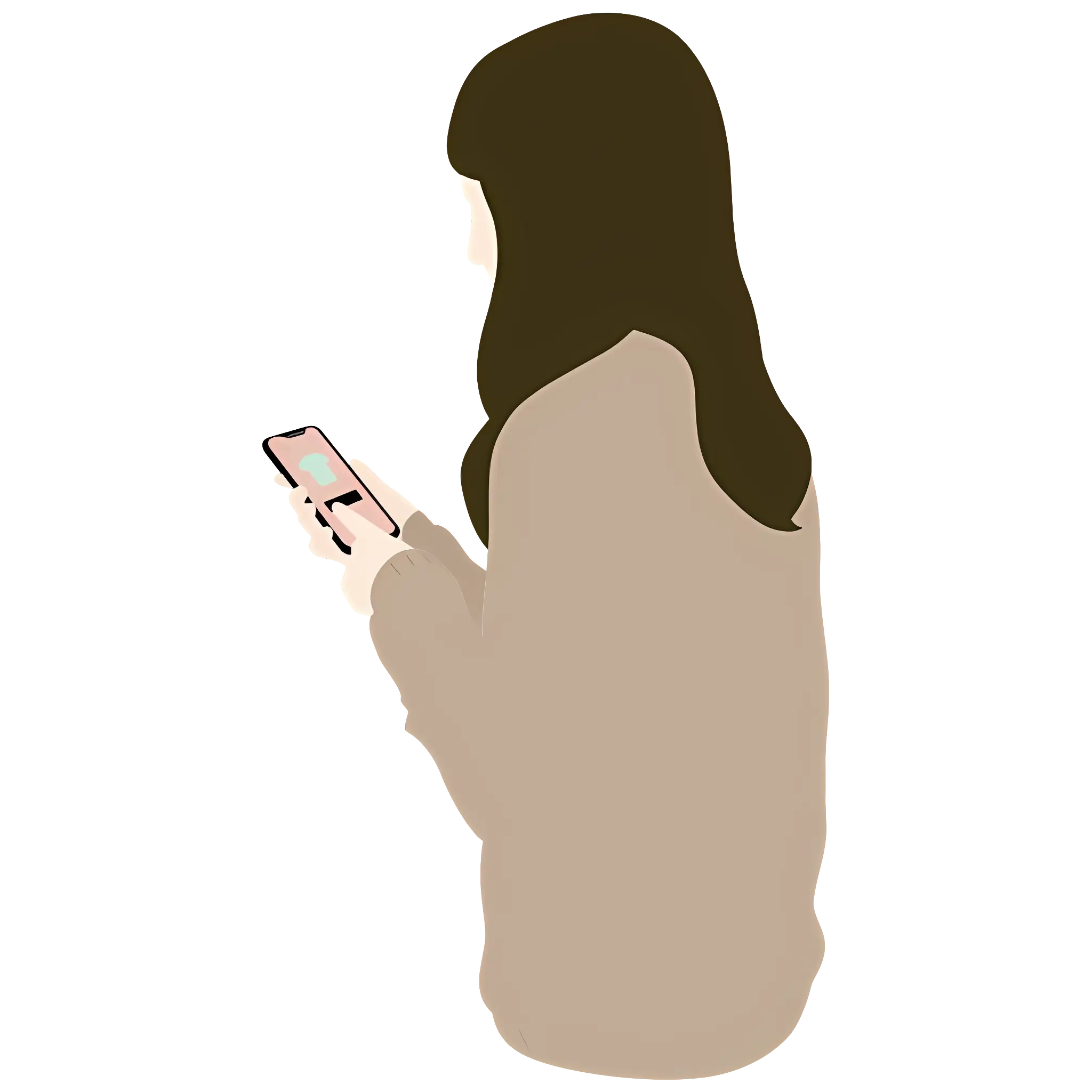 Silhouette of Girl with Phone