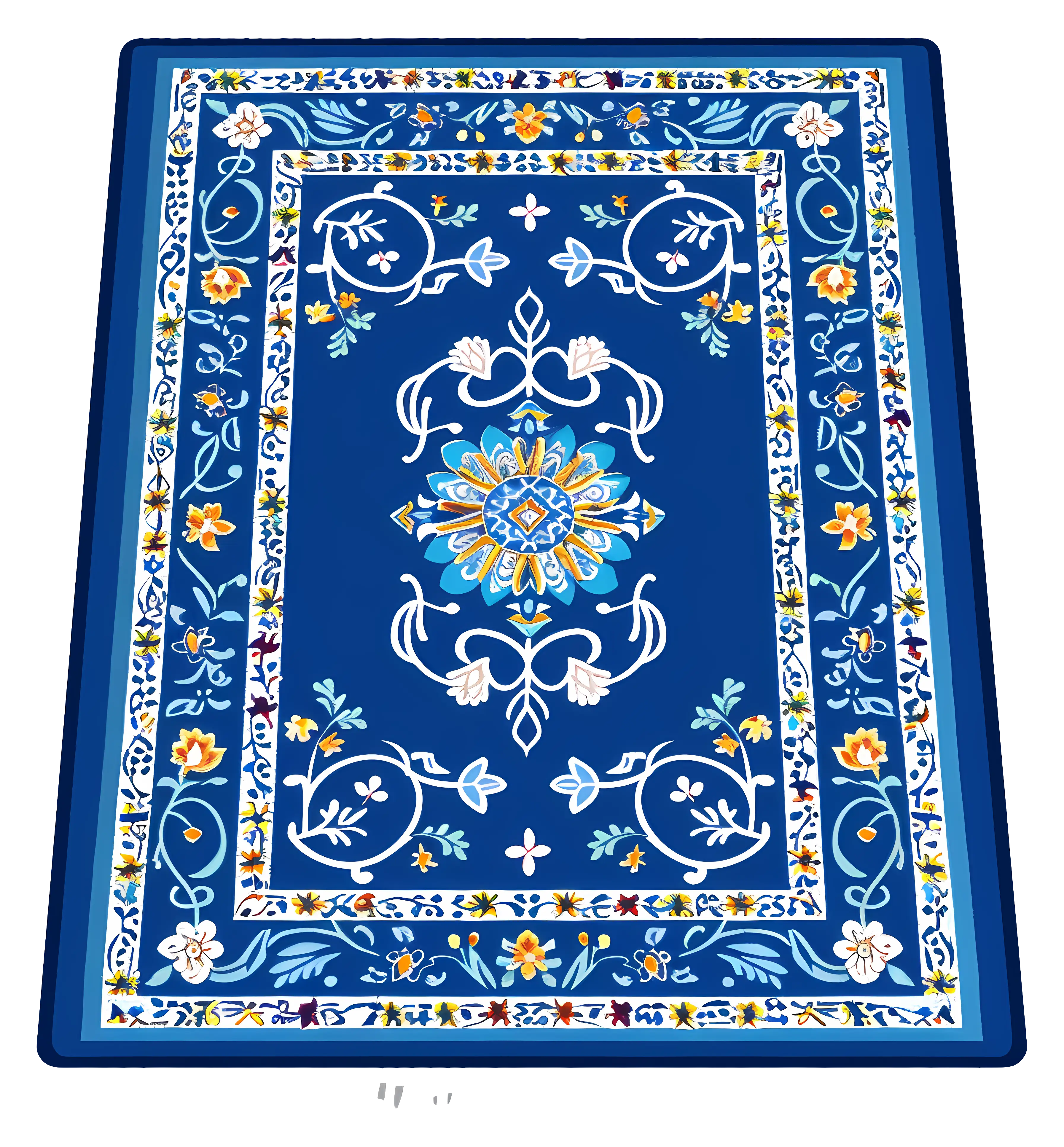 Blue Patterned Rug
