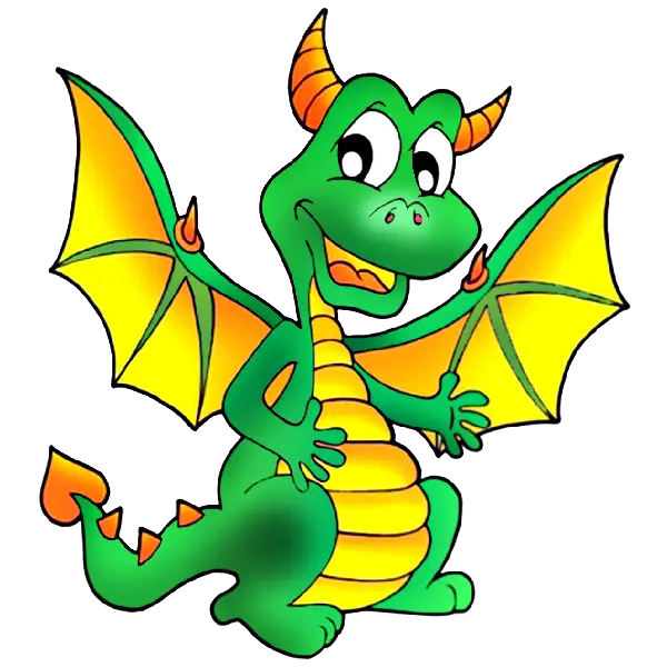 Cute Green Cartoon Dragon Illustration