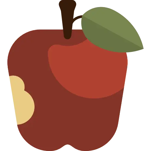 Bitten Red Apple Illustration