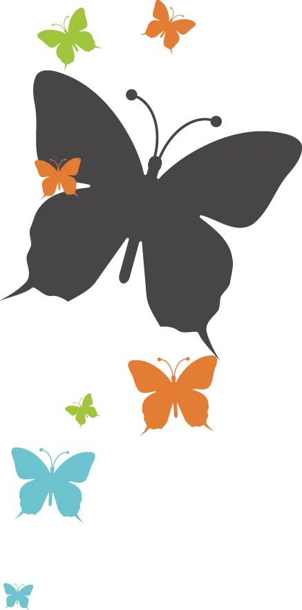 Colorful Butterfly Silhouettes