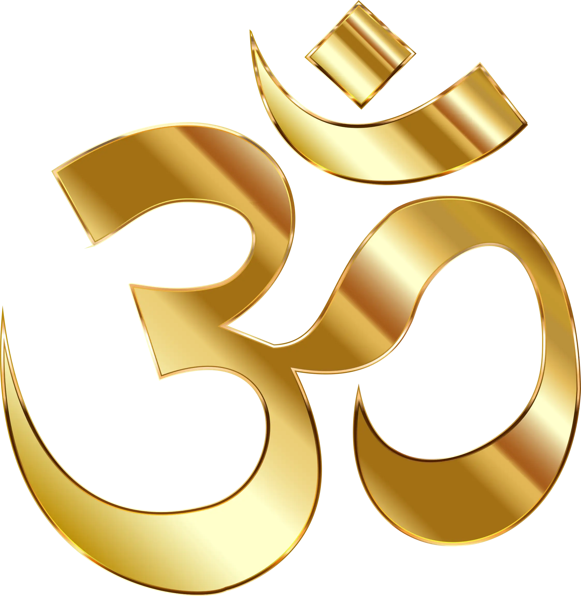 Golden Om Symbol Representing Spirituality