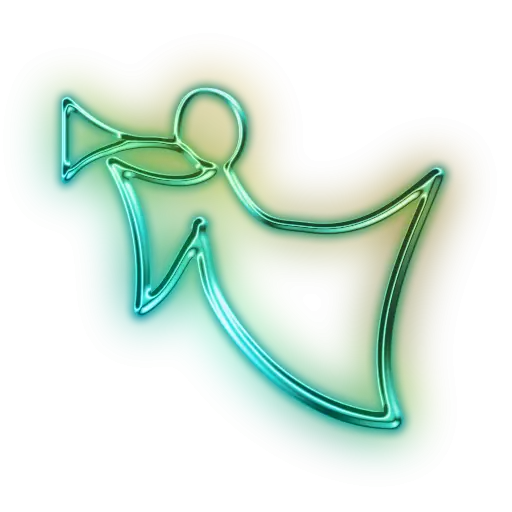 Neon Angel with Trumpet Icon