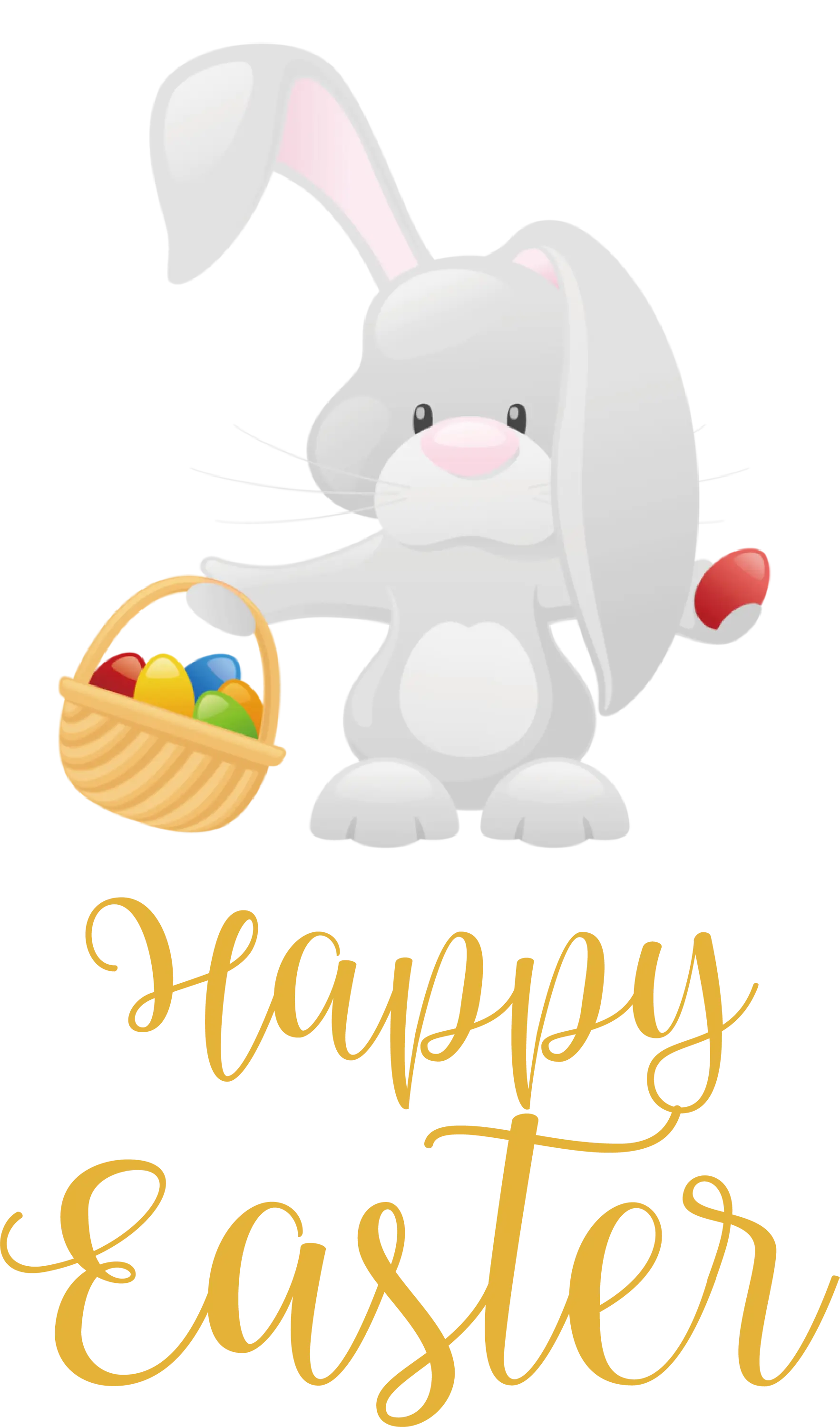 Bunny Holding Easter Egg Basket