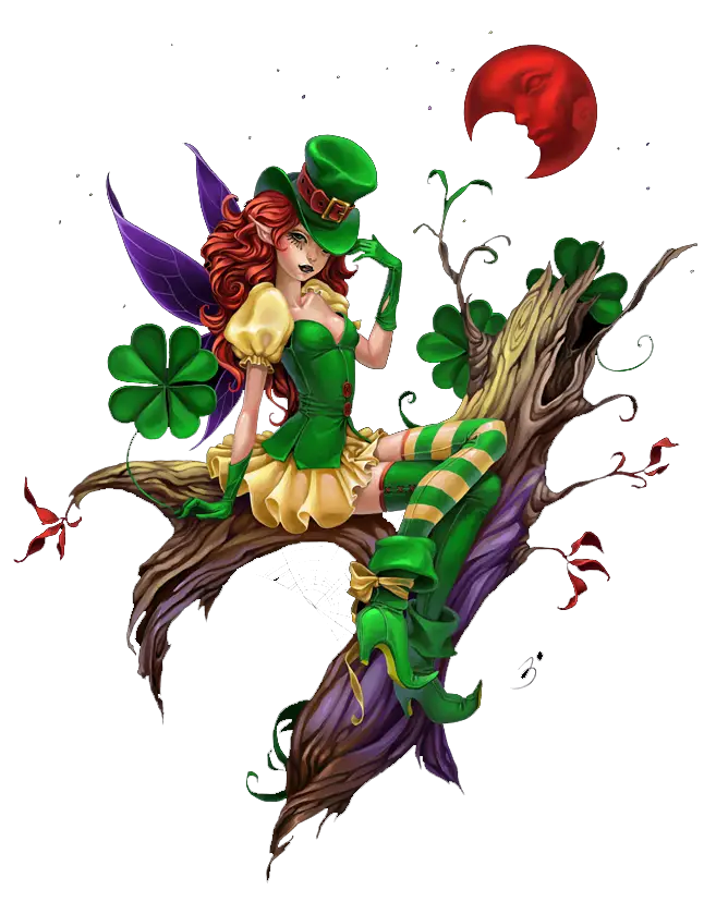Fairy with Shamrock and Green Outfit