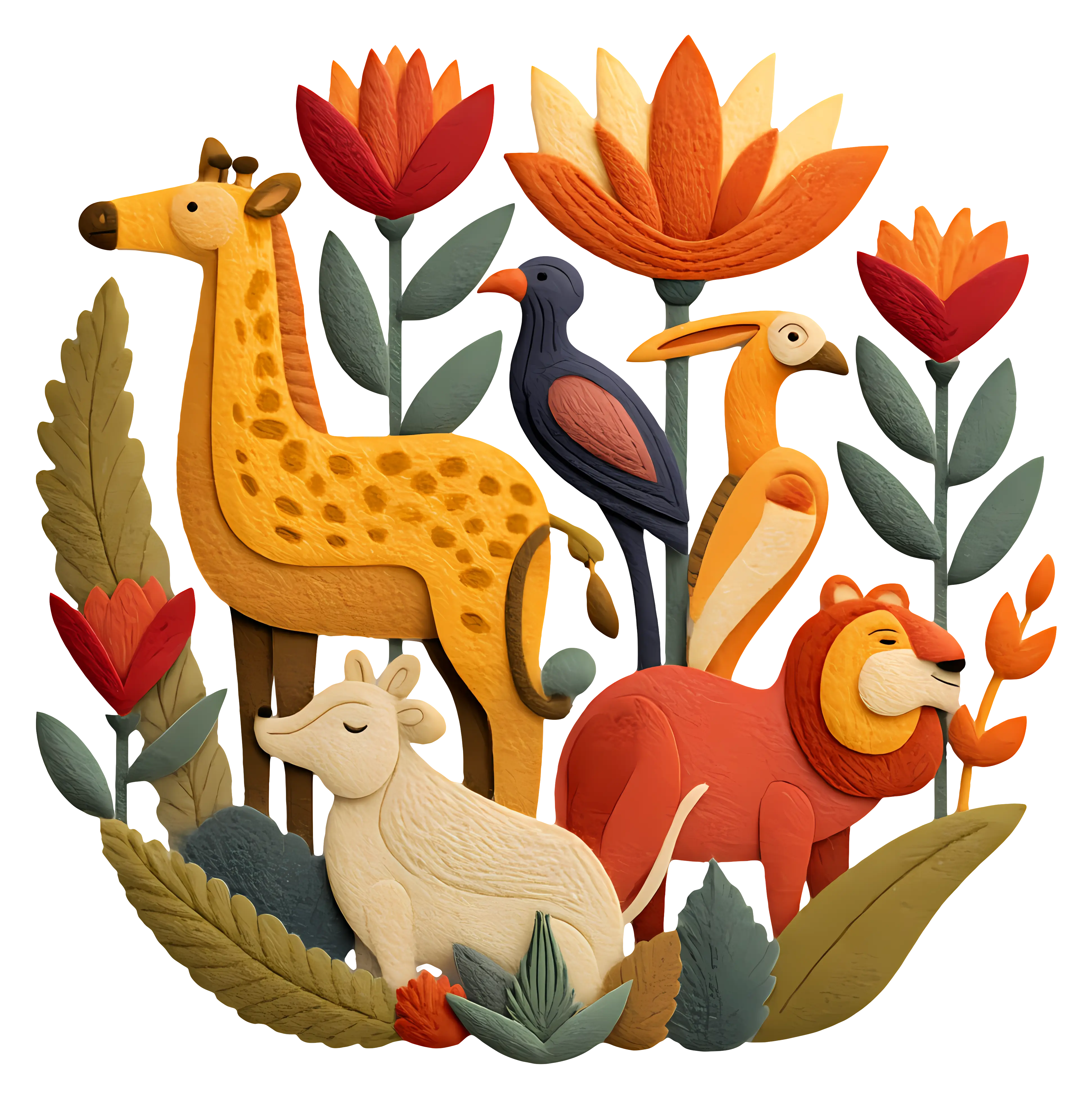 Colorful Animal Illustration in Nature