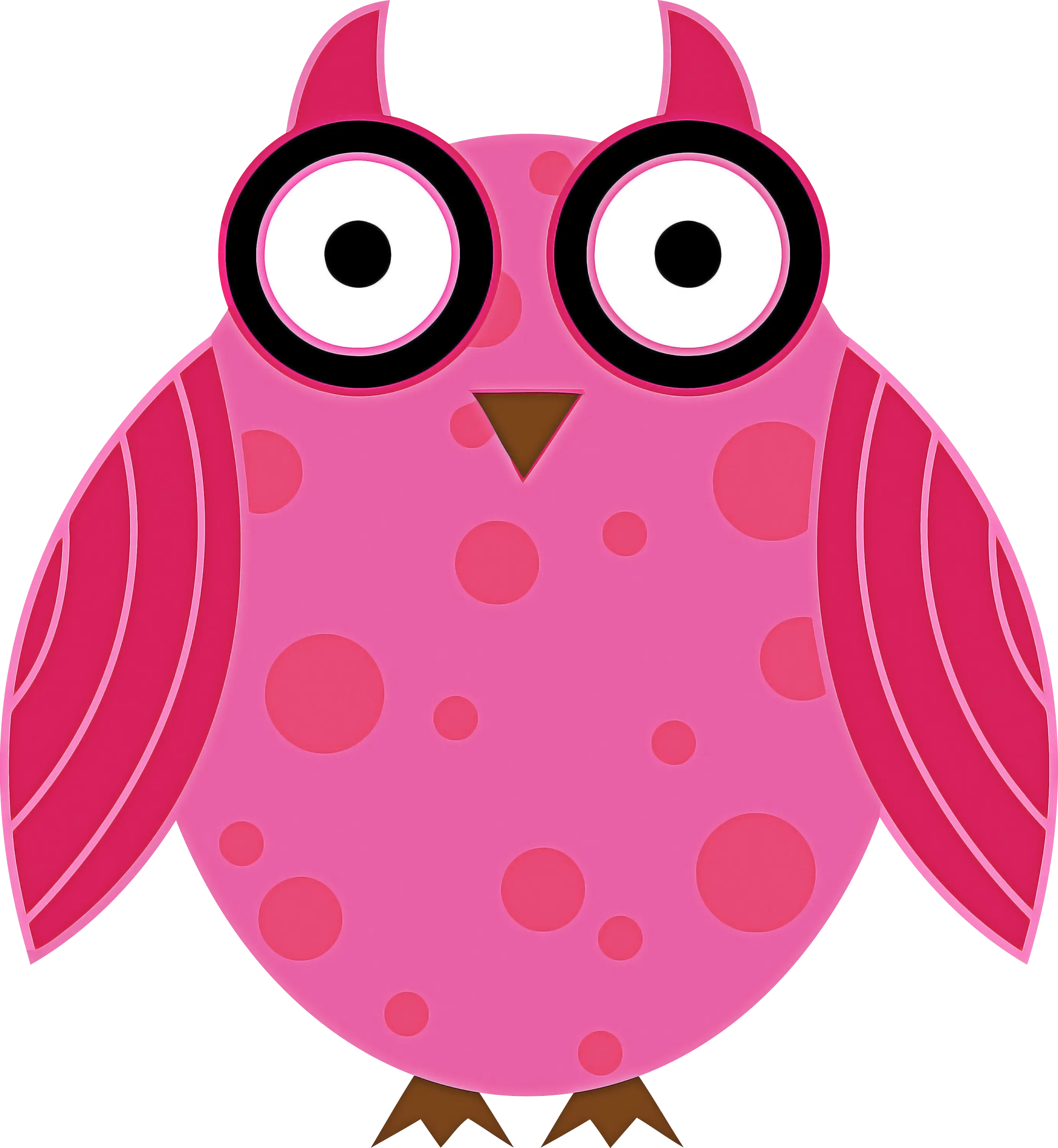 Pink Cartoon Owl Illustration