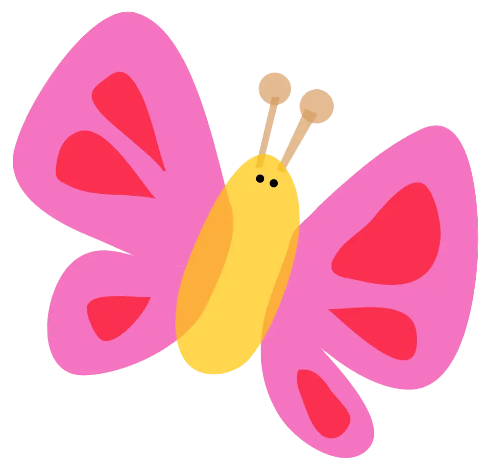 Cute Pink Butterfly Illustration